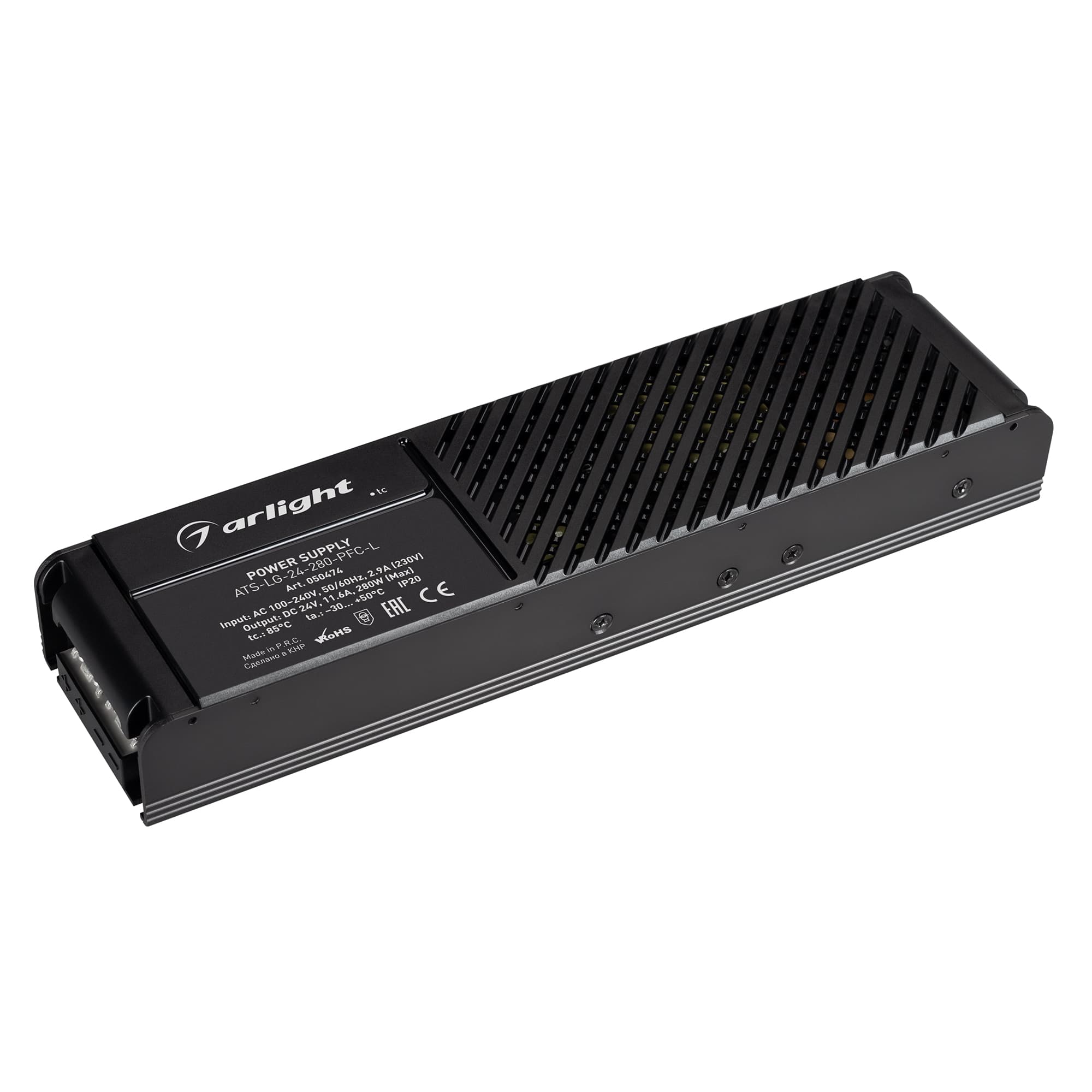 Блок питания ATS-LG-24-280-PFC-L (24V, 11.6A, 280W) (ARL, для светодиодных лент, IP20 сетка, 5 лет)