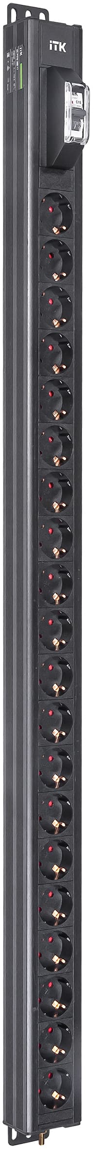 Блок распределения питания ITK BASE PDU PV0101 25U 1ф 16А 20SCHUKO без каб.