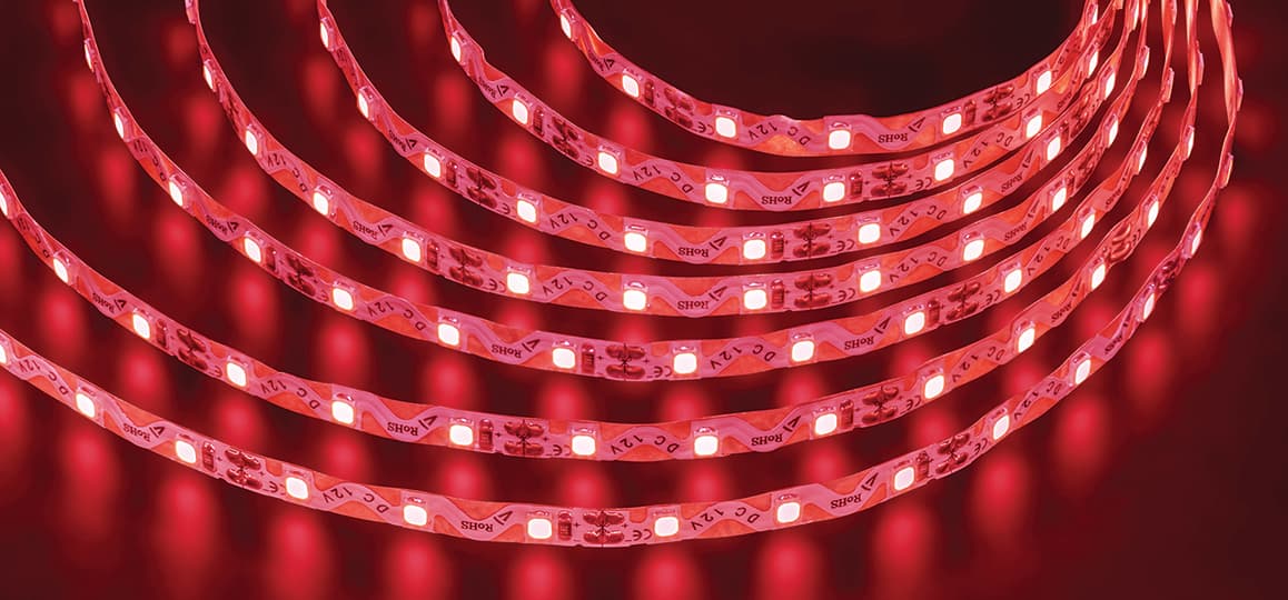 Лента светодиодная 6Вт/м 12В красный IP20 72LED/м NLS-2835 5м