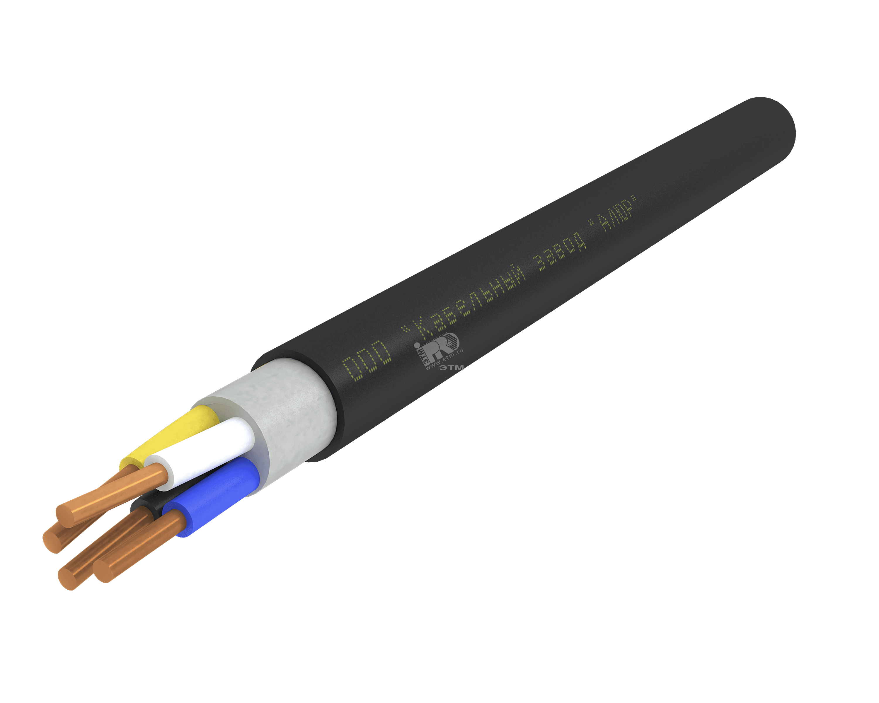 Кабель силовой ППГнг(А)-HF 4х2.5ок(N)-1 однопроволочный черный (барабан)