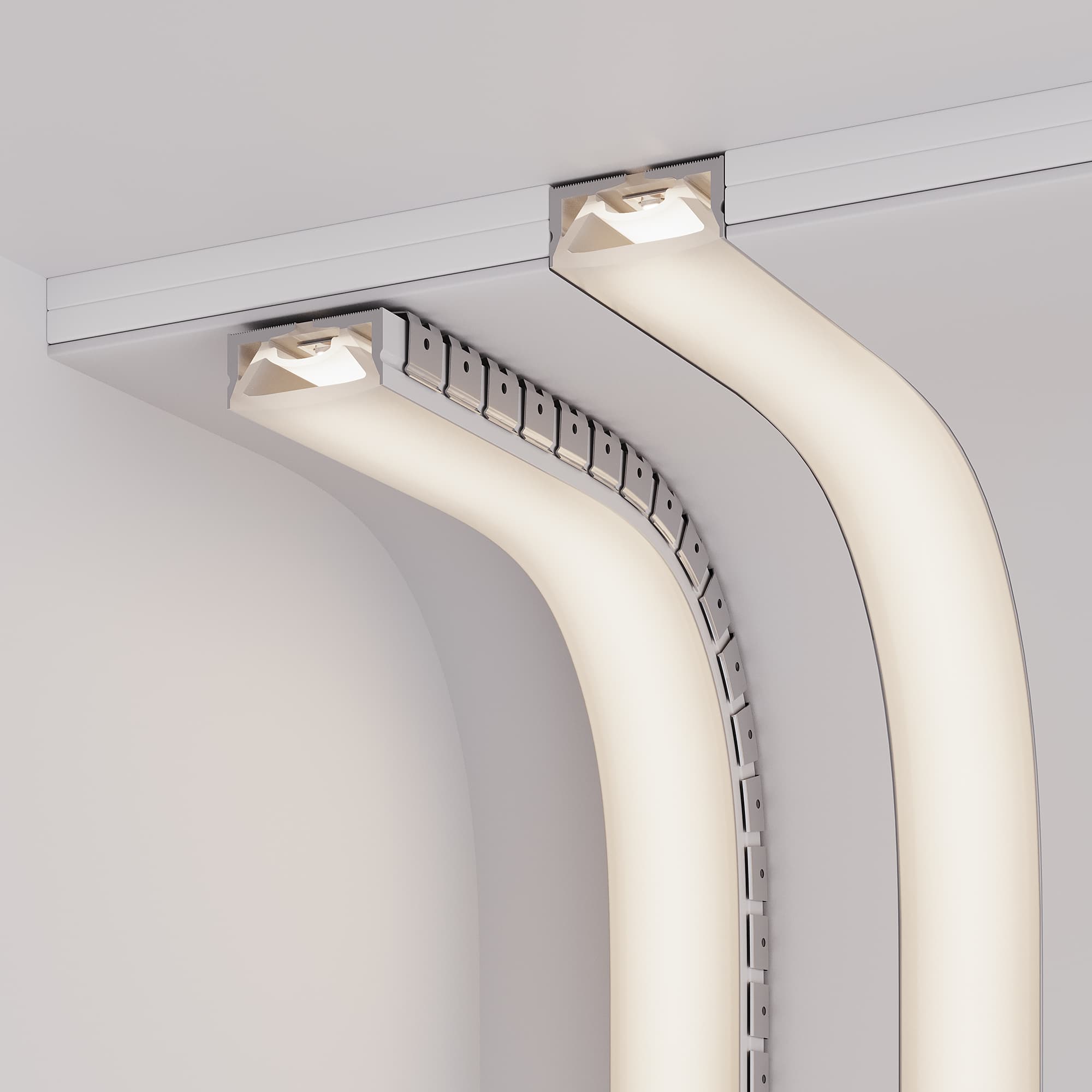 Профиль силиконовый WPH-FLEX-5025-TOP-S23-10m WHITE (ARL, силикон)