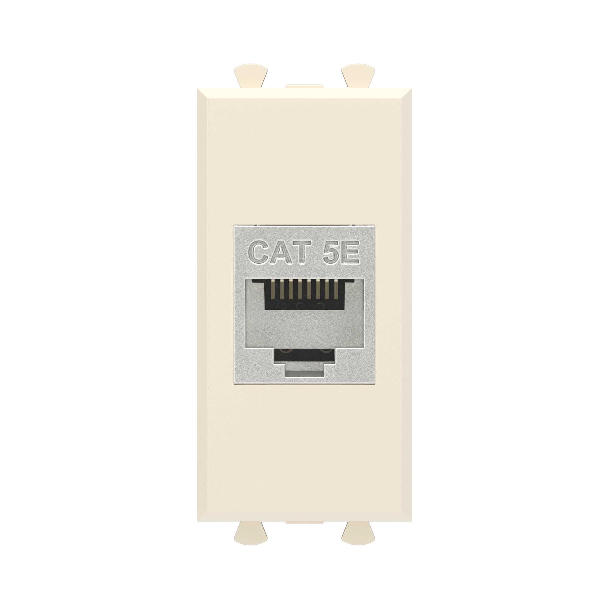 Avanti Компьютерная розетка RJ-45 без шторки модульная, кат.5е экранированная,  Ванильная дымка, 1 модуль
