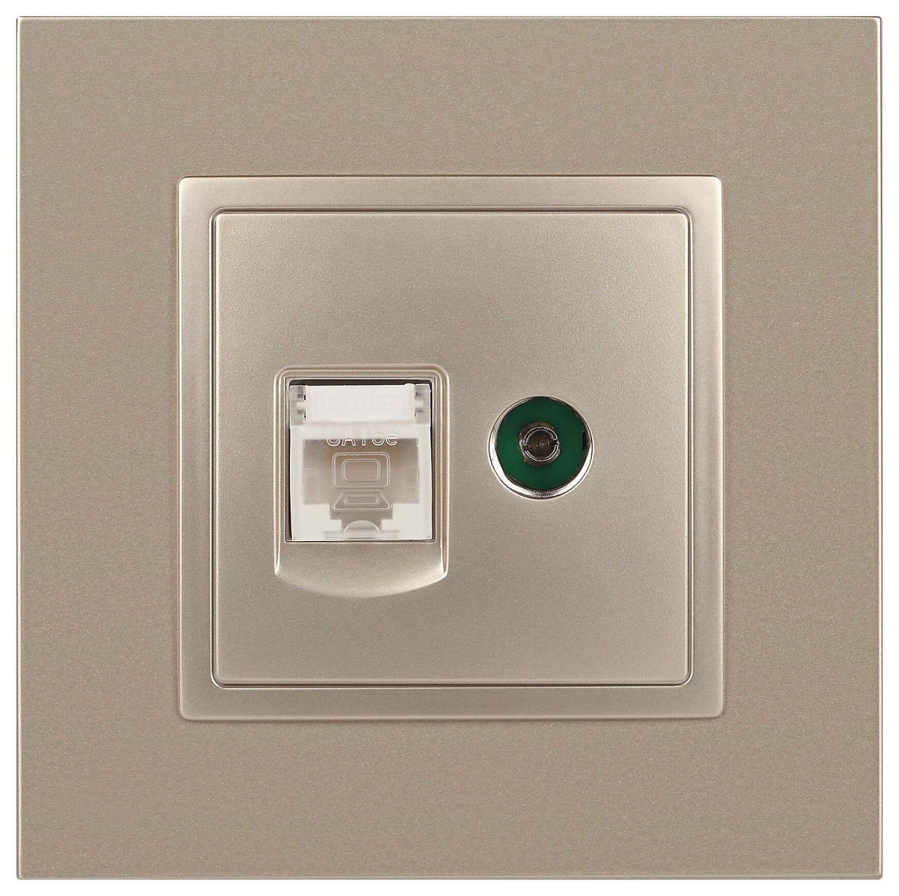 Розетка RJ45+TV, Эра Elegance, шампань, 14-3110-04
