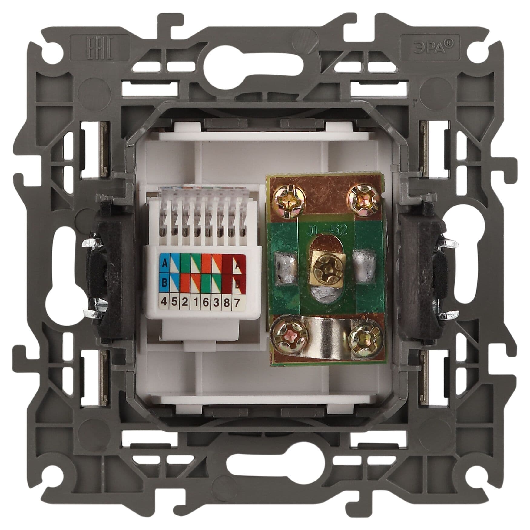 Розетка RJ45+TV, Эра Elegance, шампань, 14-3110-04