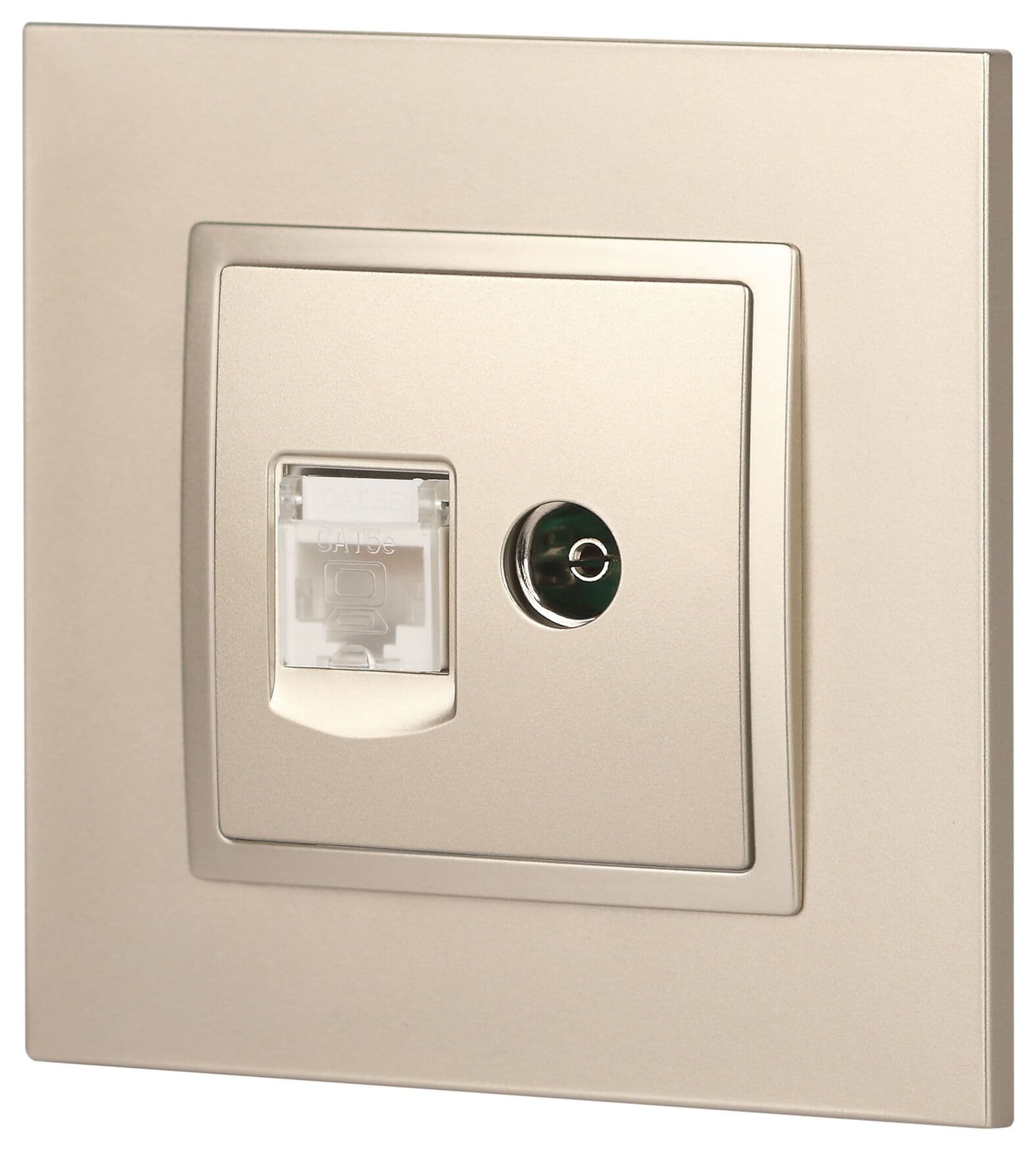 Розетка RJ45+TV, Эра Elegance, шампань, 14-3110-04