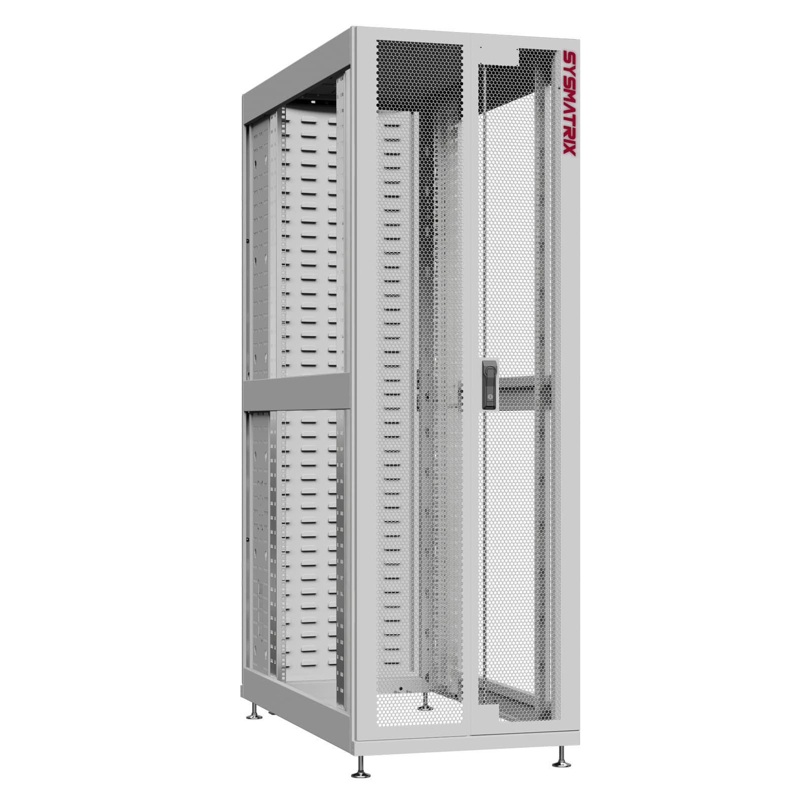 Шкаф серверный 42U 600х1070 передняя дверь: двустворчатая перфорированная IP20. задняя дверь: протект IP41. боковые панели: без. цвет: серый RAL7035 