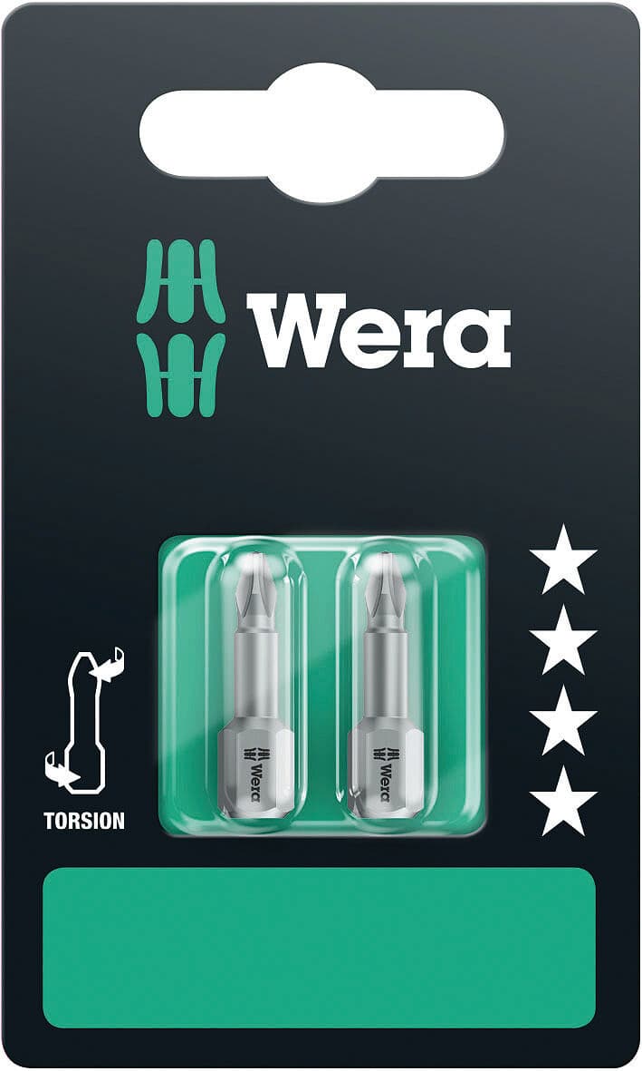 Бита торсионная 851/1 TZ PH SB вязкая твердость хвостовик 1/4 C 6.3 2 шт PH 1X25 мм с держателем-еврослот