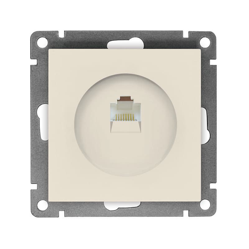 Розетка компьютерная одноместная UNIVersal серия Афина, с/у, 1А, RJ45, белая (еврослот), механизм