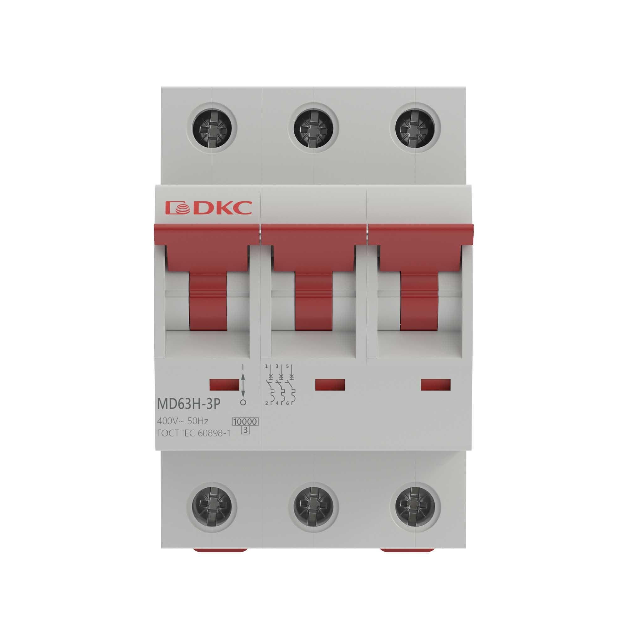 Автоматический выключатель модульный YON макс (YON max) типа MD63H, 10кА, 3 полюса, хар-ка C, 40А