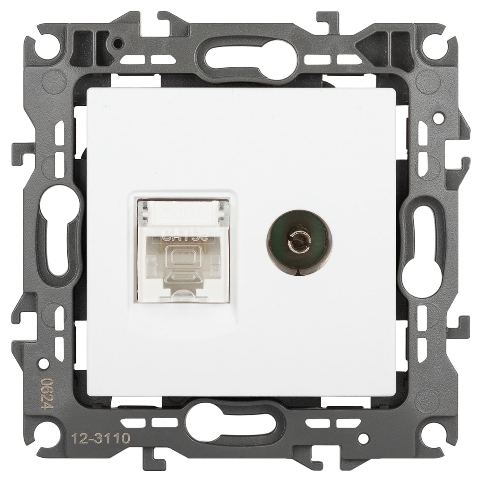 Розетка Серия 12 12-3110-01М комбинированная RJ45+TV, белый матовый