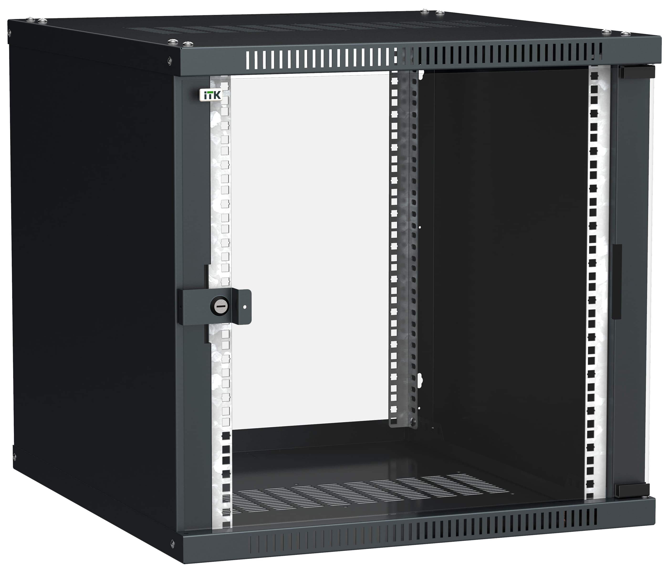 Шкаф LINEA WE 9U 600x450мм дверь стекло черный
