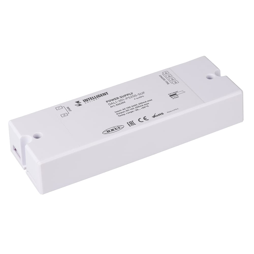 Блок питания шины 230V 250mA INTELLIGENT пластик DALI-301-PS250-SUF