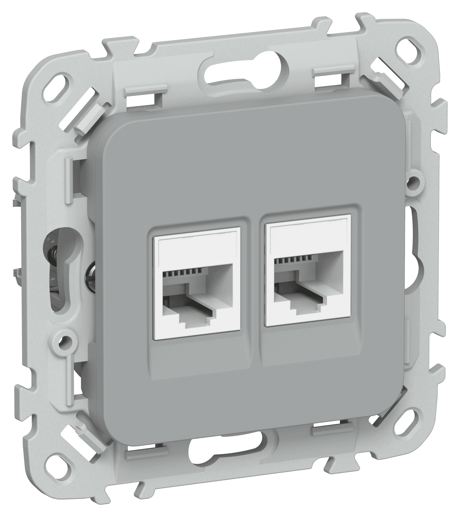 FLITE Розетка 2-местная компьютерная RJ45 категория 5Е UTP РК5е-2-0-ФлС серый IEK