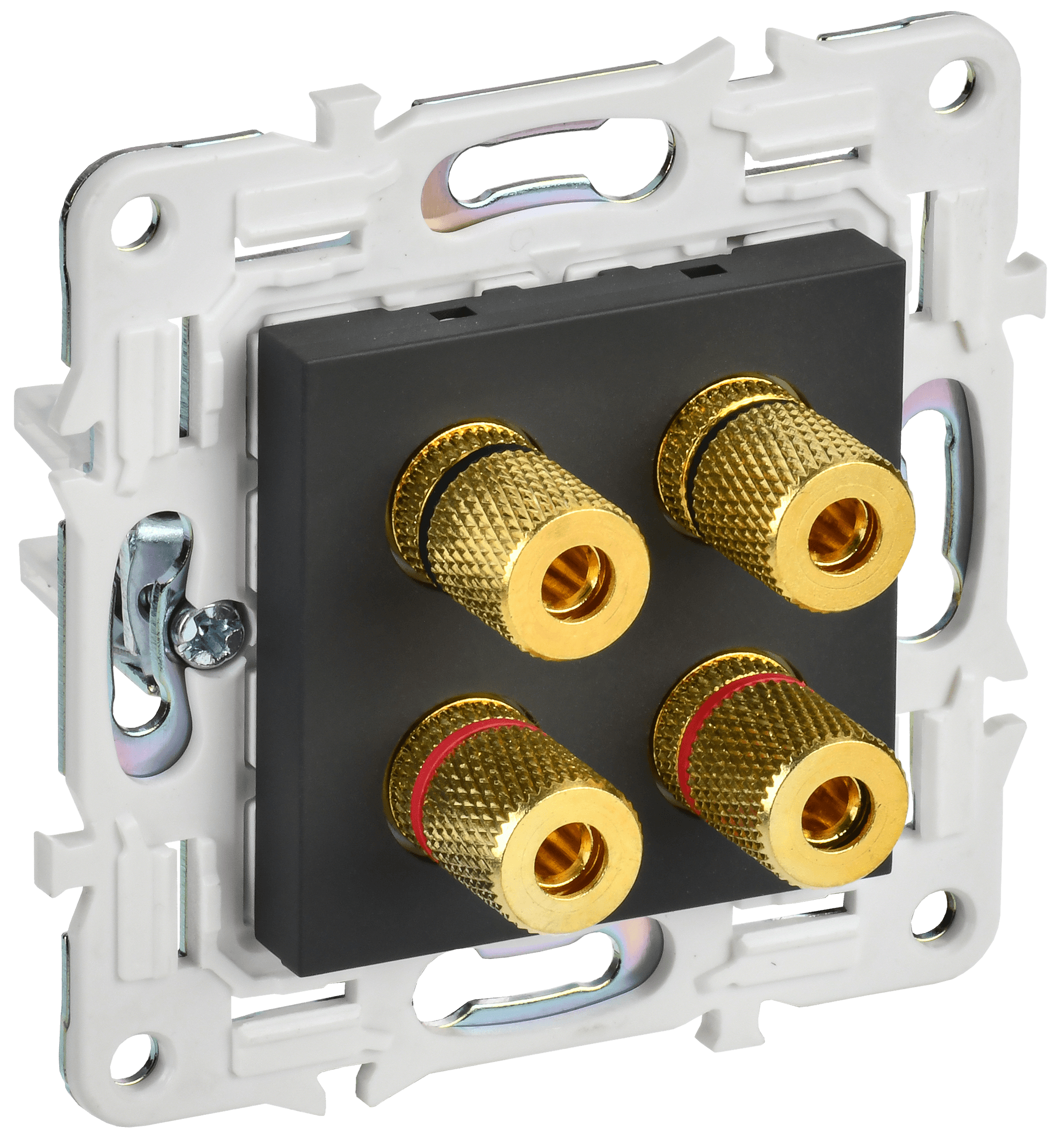 SKANDY Аудиорозетка 4-местная SK-A01G графит IEK