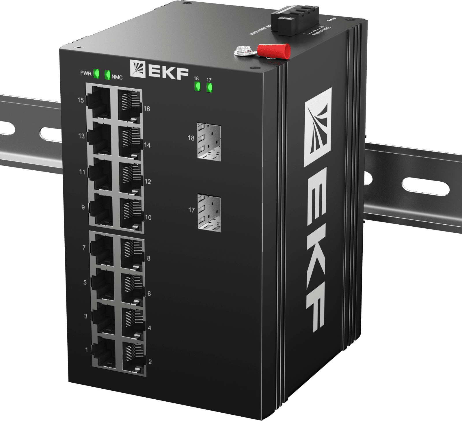 Коммутатор промышленный неуправляемый U-2GX/SFP-16GT, 2 порта 1000Base-X SFP, 16 портов 10/100/1000Base-T(X) RJ45, монтаж на динрейку TSX EKF
