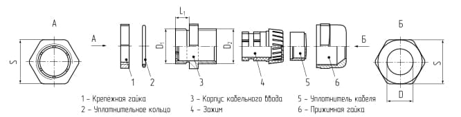 Ввод кабельный латунный PGM 7 (3-6.5 мм)