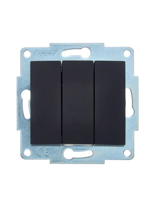 ASTI Выключатель 3-кл., 10 А, механизм, чёрный бархат Lezard 7081-4288-109