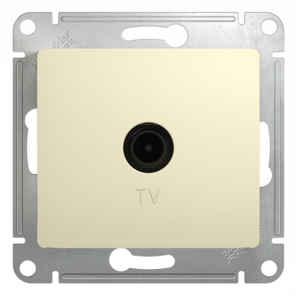GLOSSA Розетка телевизионная TV проходная в рамку 4дБ бежевая