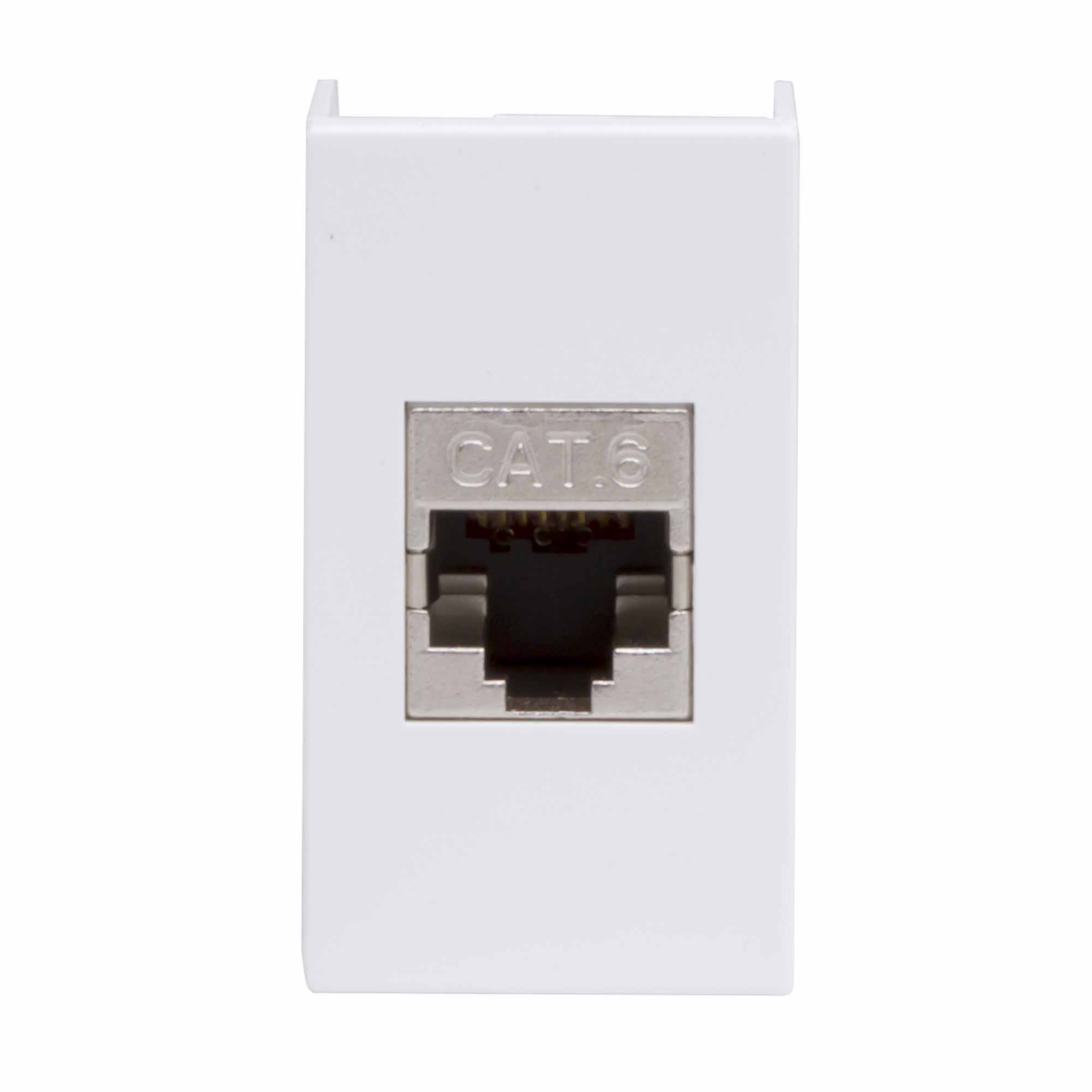 Компьютерная розетка RJ-45, кат. 6, экранированная, 8P8C, Viva, белая, 1 модуль