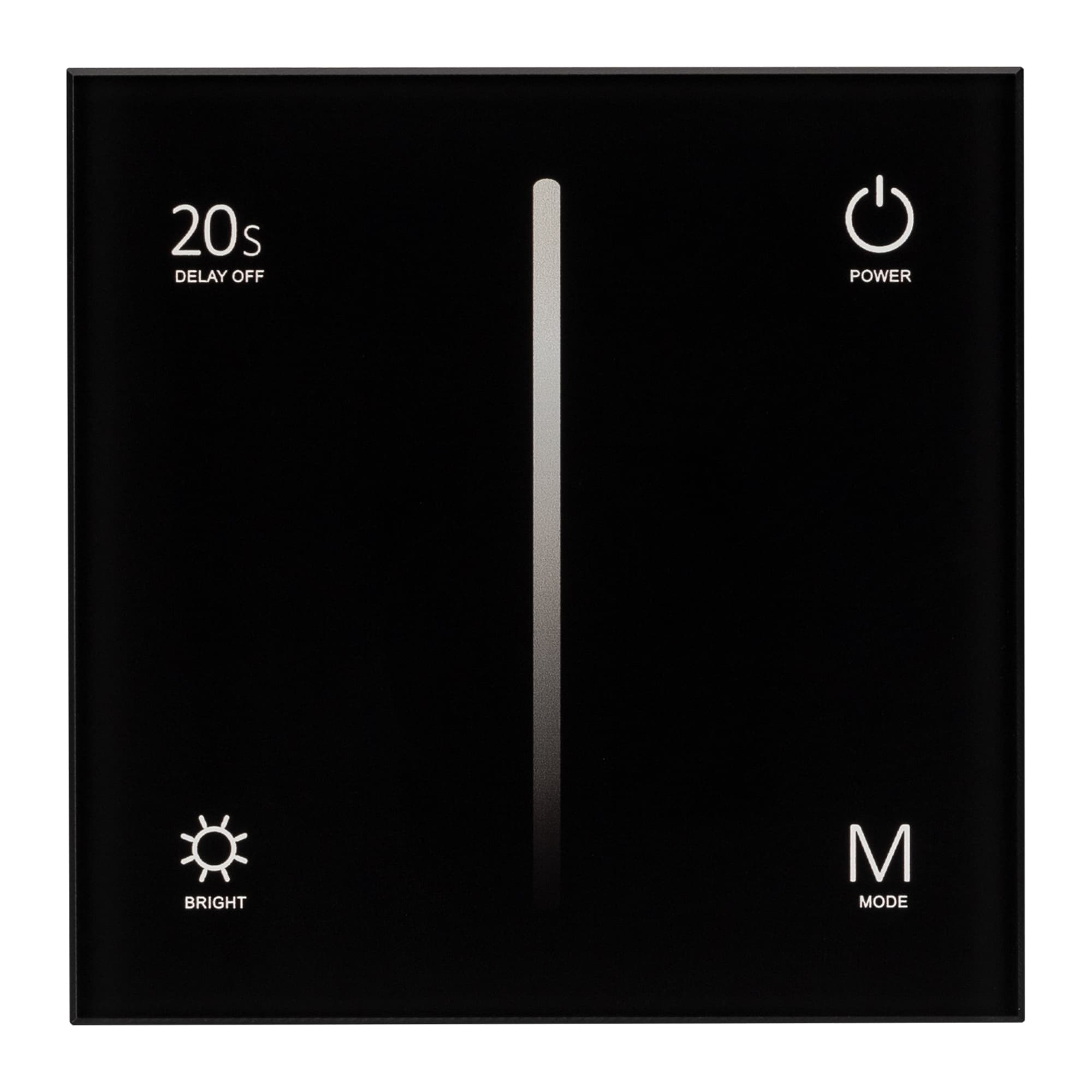 Панель SMART-P6-DIM-G-IN Black 12-24V, 4x3A, Sens, 2.4G IP20 пластик, 5 лет
