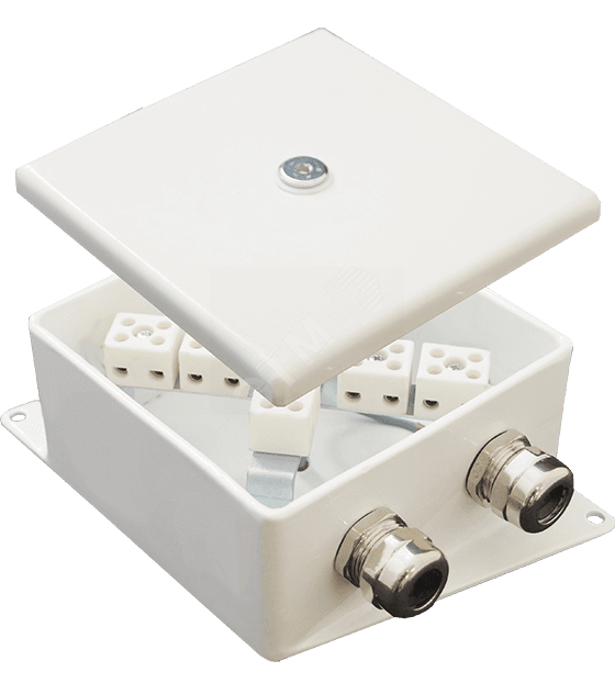 Коробка монтажная огнестойкая КМ-О (4к)-IP66-120х120 два ввода AB