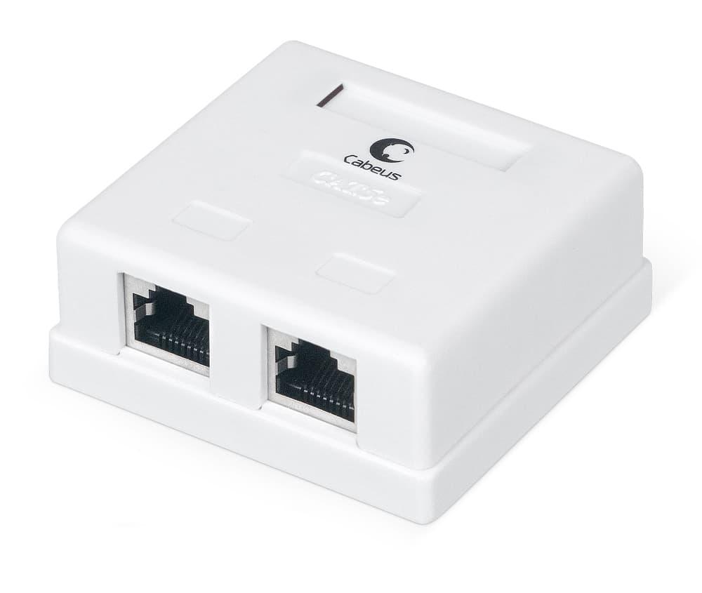 Розетка компьютерная RJ-45(8P8C), категория 5e, экранированная, двойная, внешняя, Dual IDC