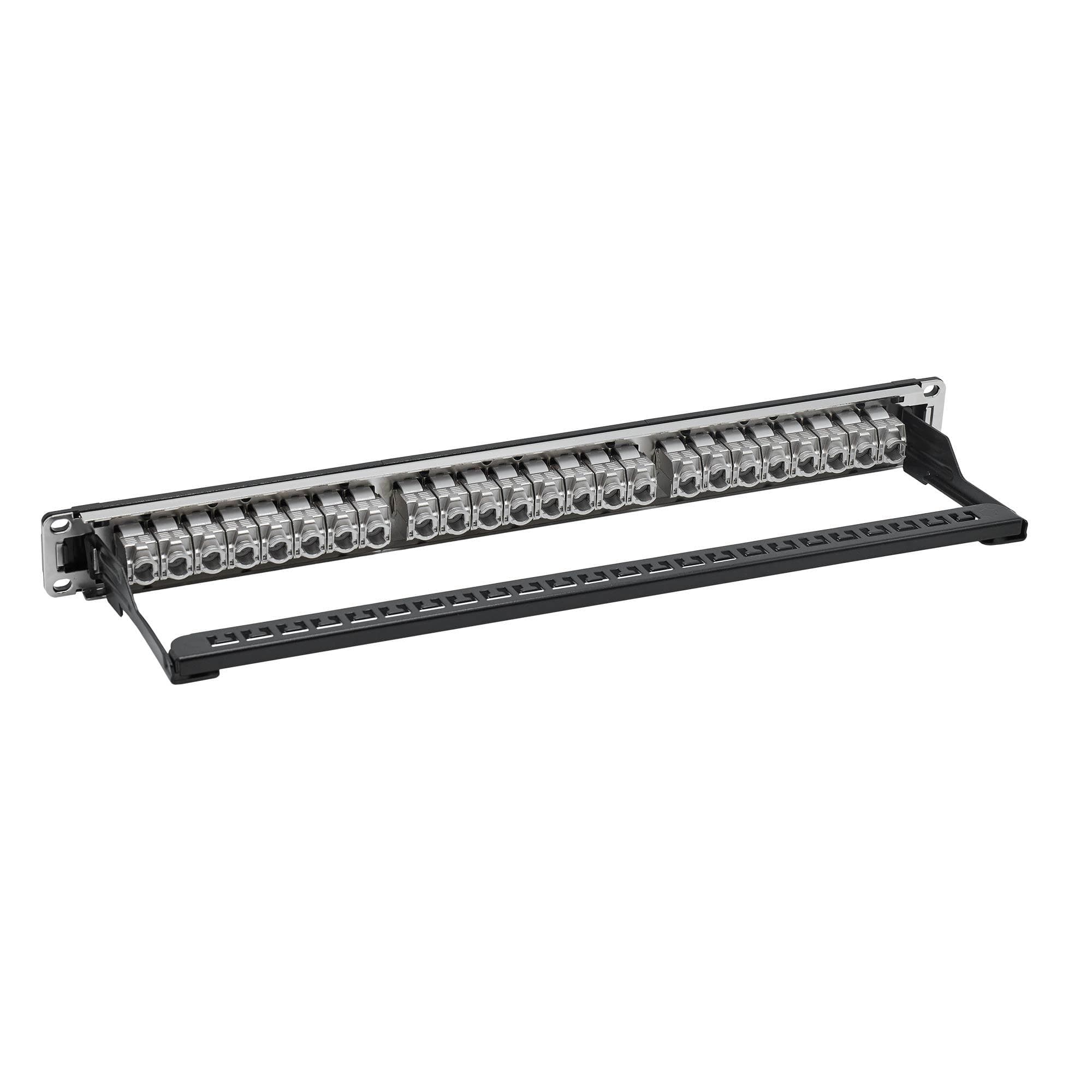 Патч-панель модульная 19'. 1U.CAT6A. 24 порта RJ45. экранированная