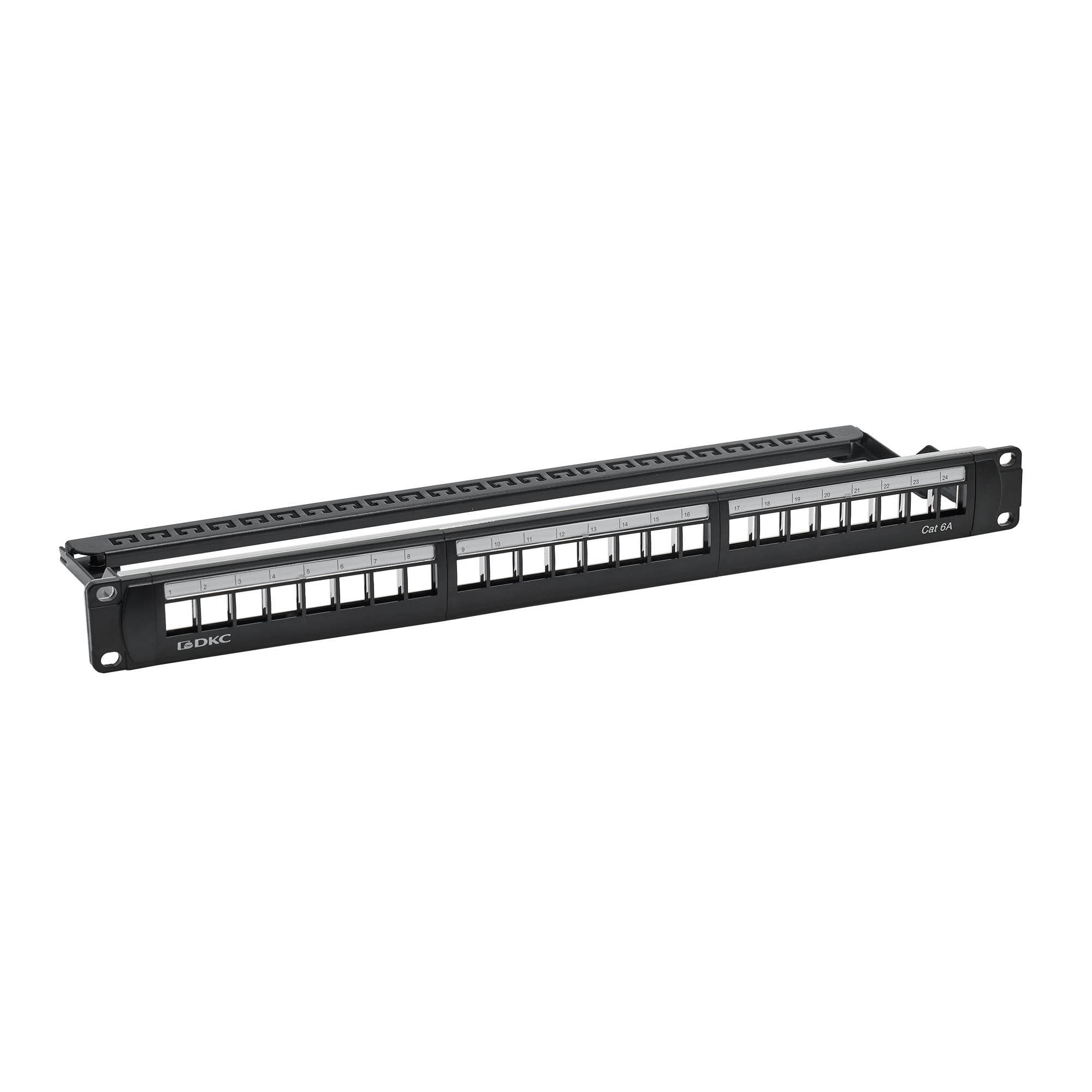 Патч-панель модульная 19'. 1U.CAT6A. 24 порта RJ45. экранированная