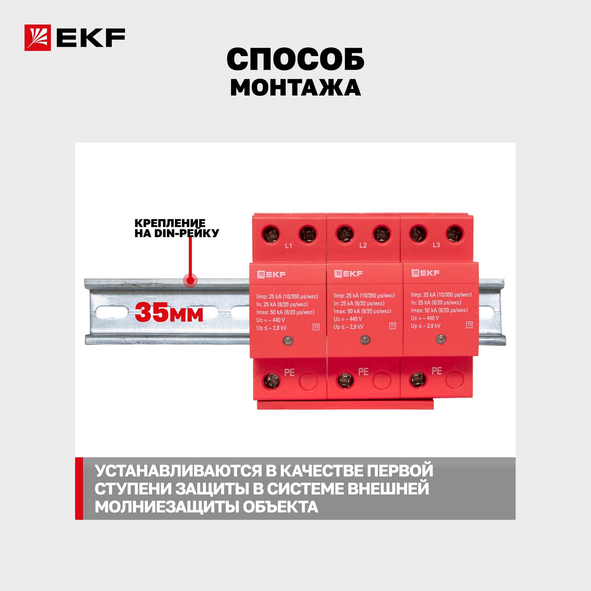 УЗИП Класс 1 Iimp 25kA (10/350?s) 3P