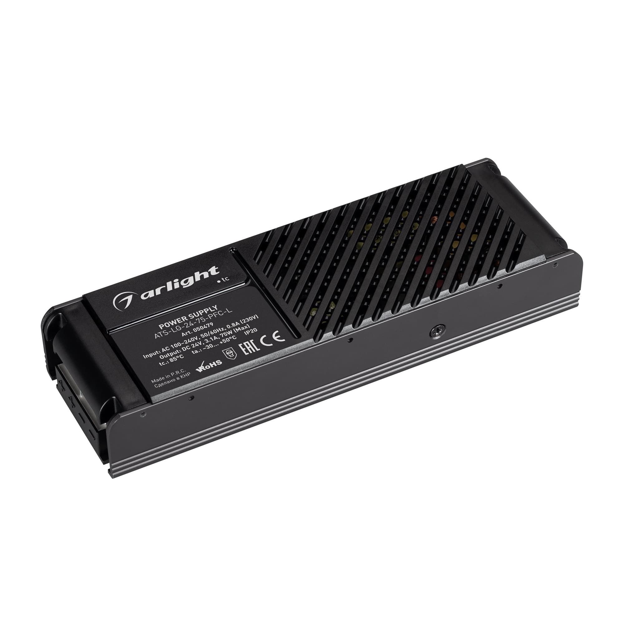 Блок питания ATS-LG-24-75-PFC-L (24V, 3.1A, 75W) (ARL, для светодиодных лент, IP20 сетка, 5 лет)