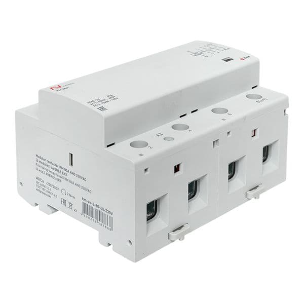 Контактор модульный КМ 80А 4NO 230VAC (6 мод.) AVERES
