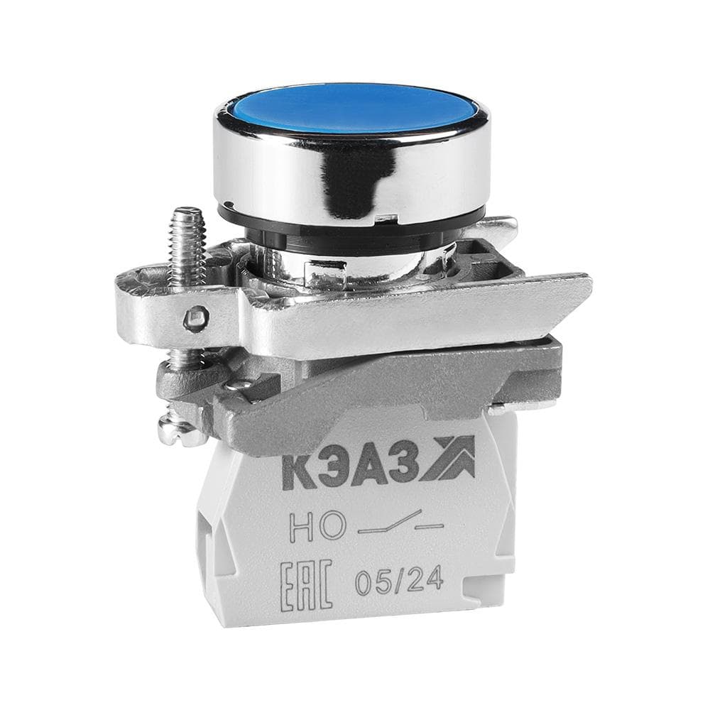 Кнопка КМЕ4110мС-синий-1но+0нз-цилиндр-IP40