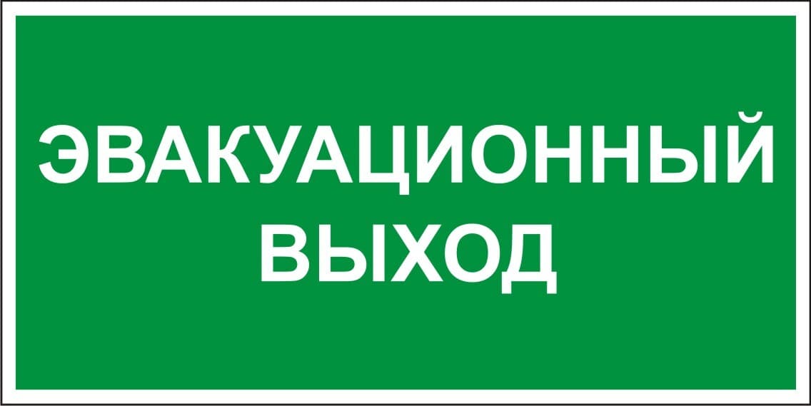 Этикетка самоклеящаяся 310х280 мм ''Эвакуационный выход''