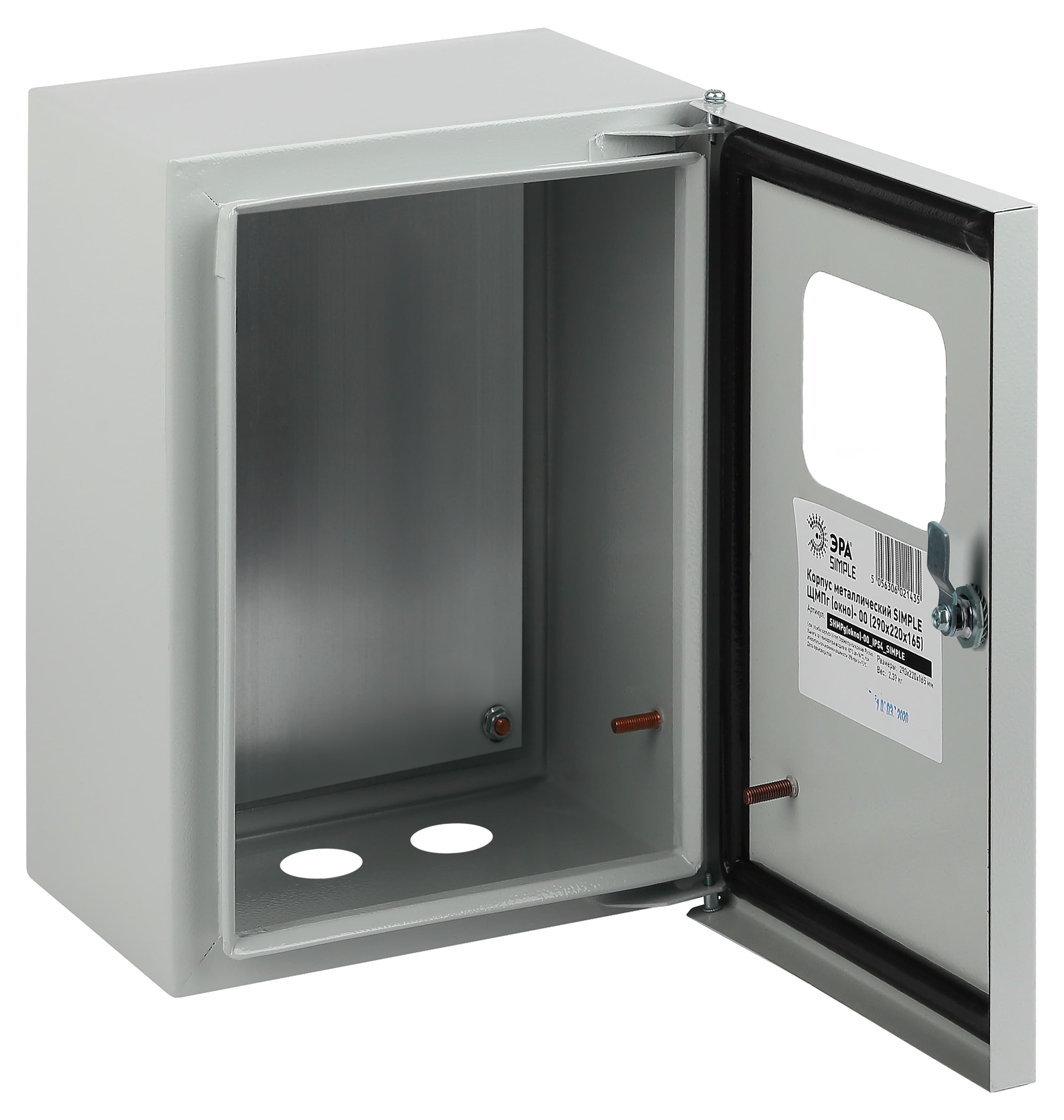 Корпус металлический ЩМПг-00 с окном (290х220х175) IP54 У2 серый SIMPLE