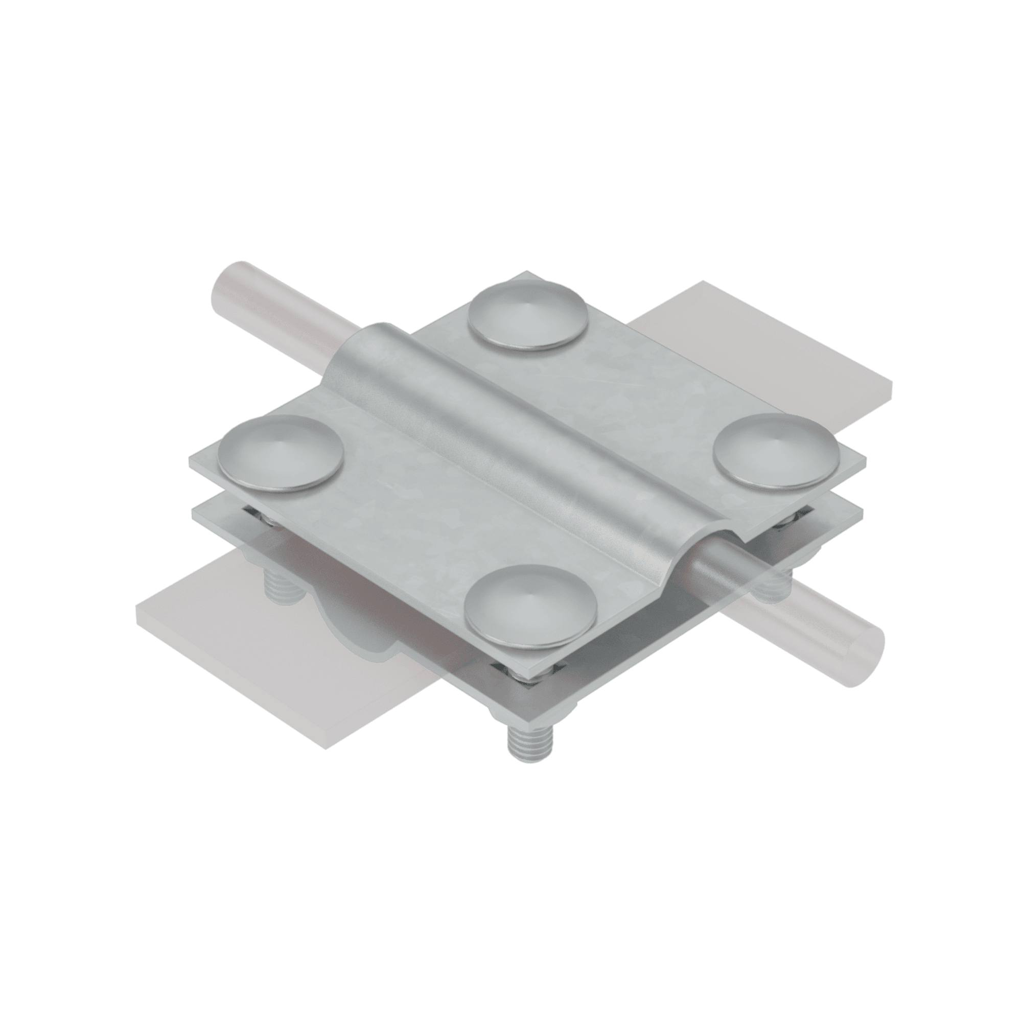 Соединитель крестообразный для прутка D 5-8 мм и полосы до 30 мм с 2 пластинами HD