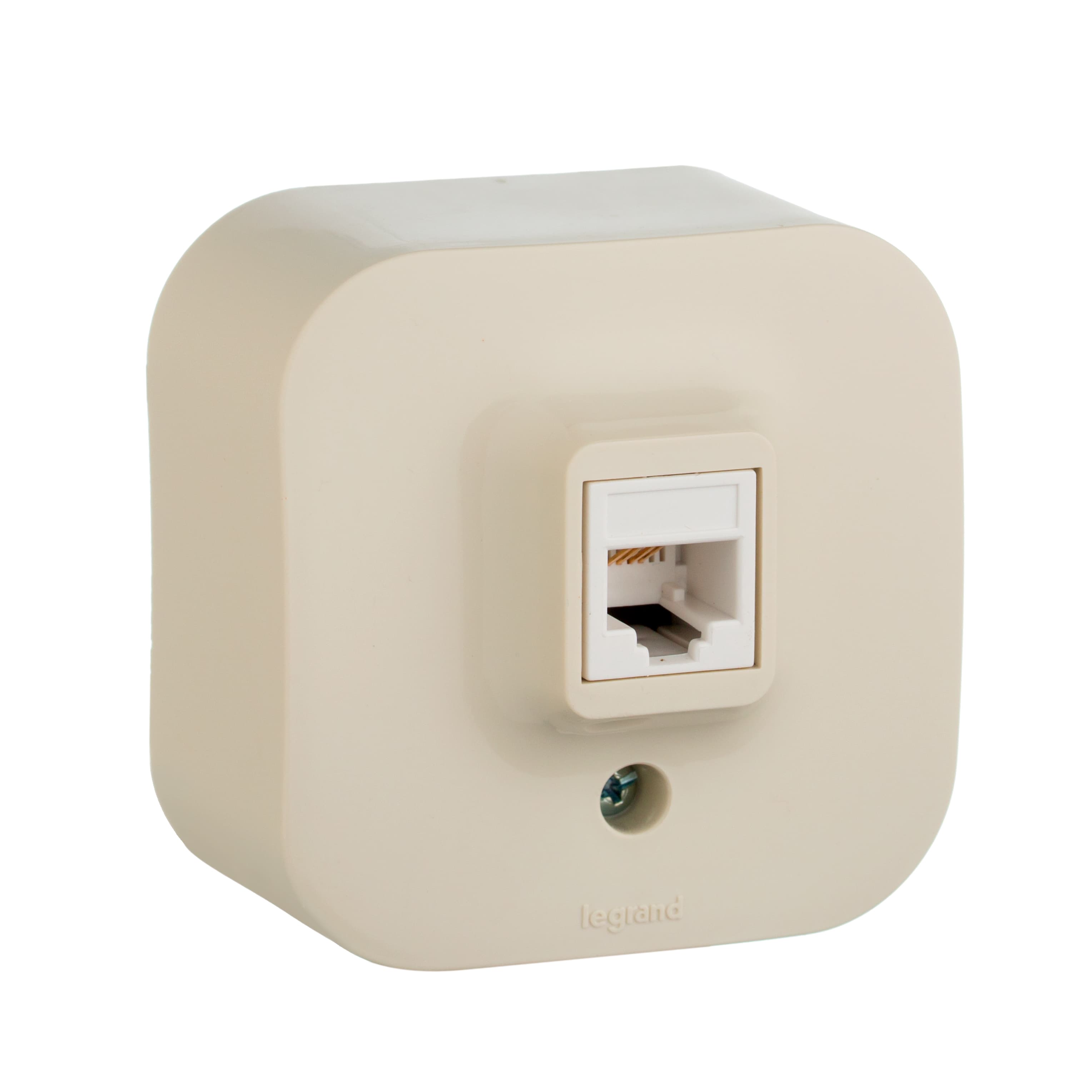 Розетка для открытой установки компьютерная RJ45 кат.5E UTP слоновая кость QUTEO