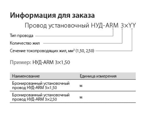 Провод бронированный НУД-ARM 3х1.50