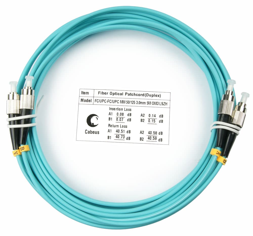 Патч-корд оптический duplex 5м FC-FC 50/125MM OM3 LSZH
