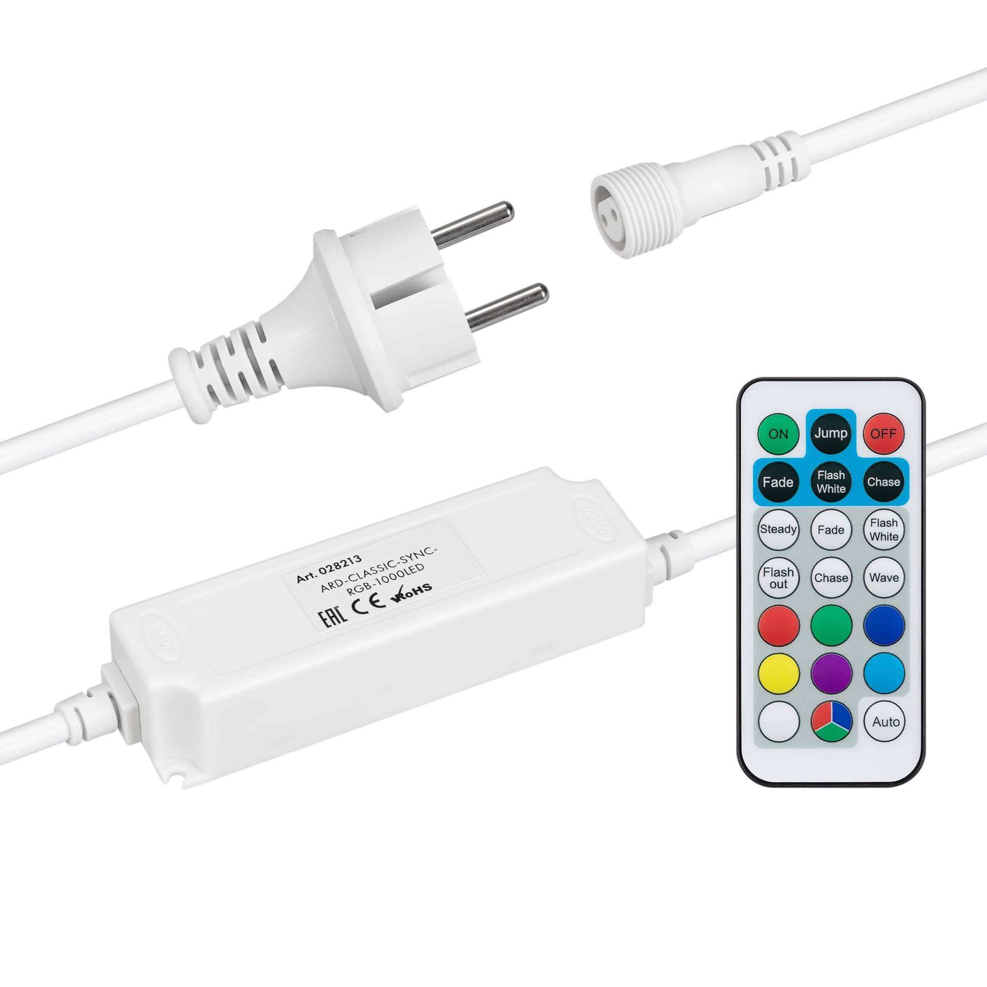 Контроллер ARD-CLASSIC-SYNC-RGB-1000LED White (230V, 80W, RF ПДУ) (ARDCL, Закрытый)