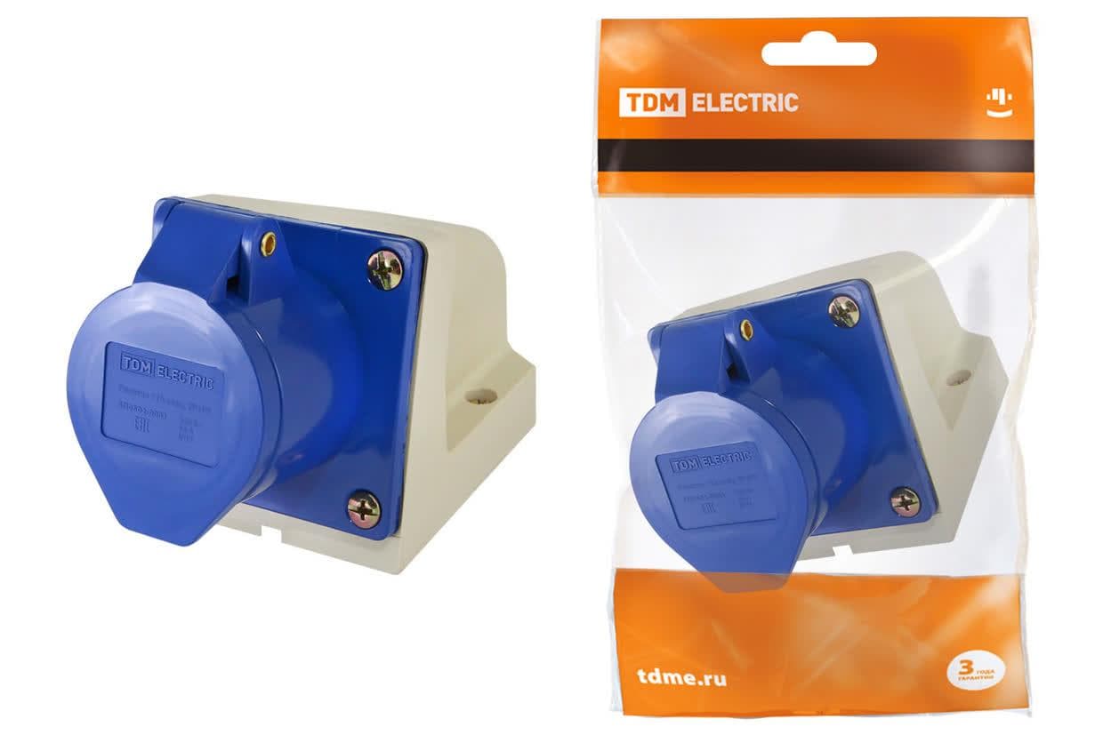 Розетка 123 стационарная 2Р+РЕ 32А 220В IP44