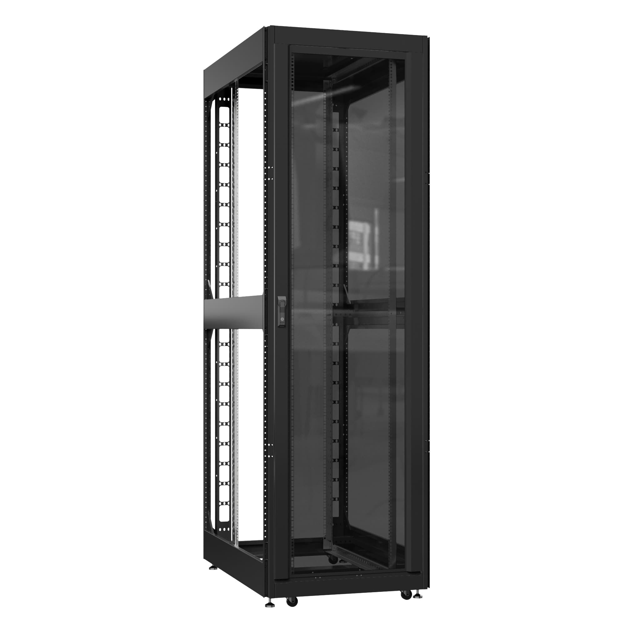 Шкаф серверный 52U 800х1000 передняя дверь: стекло IP41. задняя дверь: без. боковые панели: без. цвет: черный RAL9005