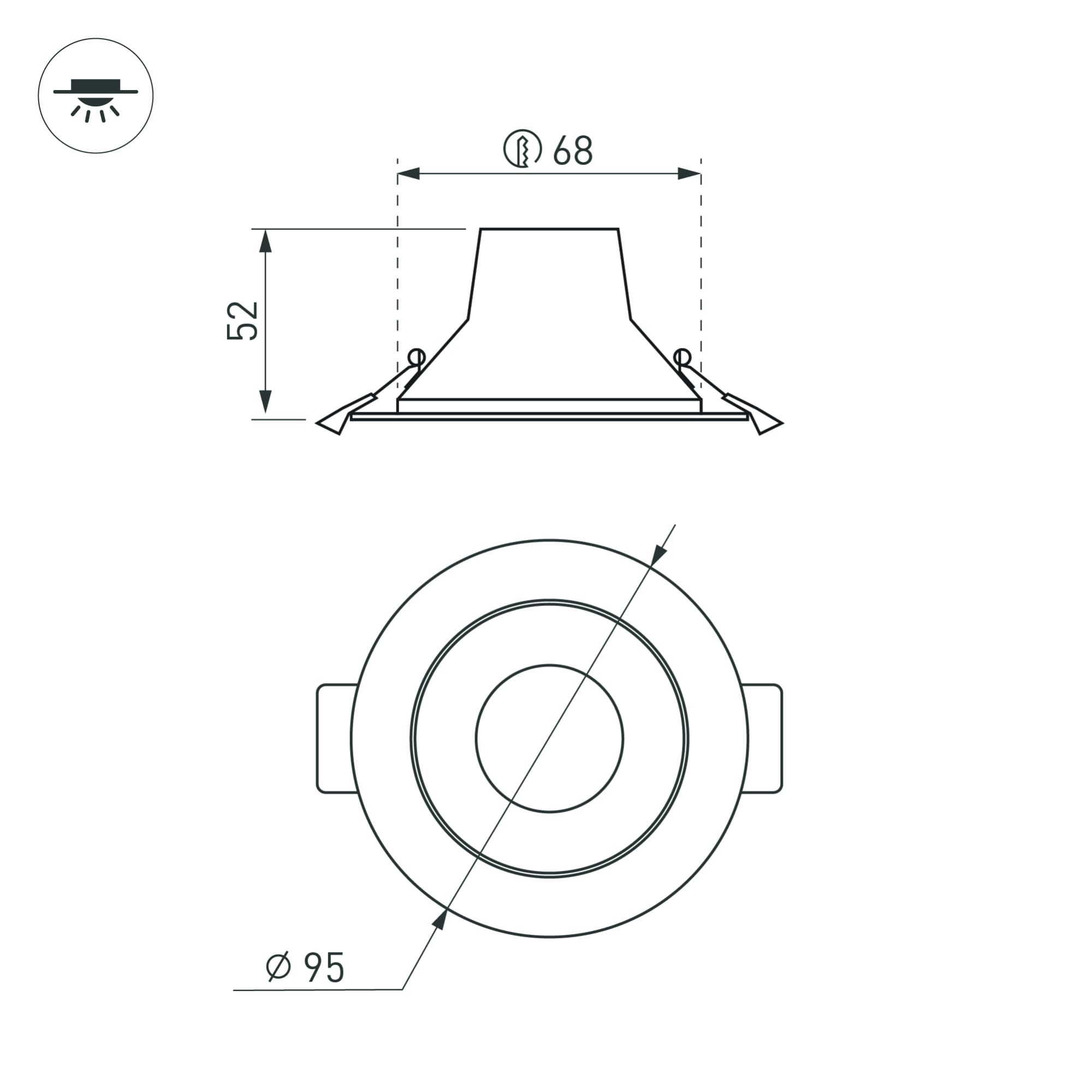 Экран ARH-KANT-H16-2000 Round Clear-PM (ARL, Пластик)