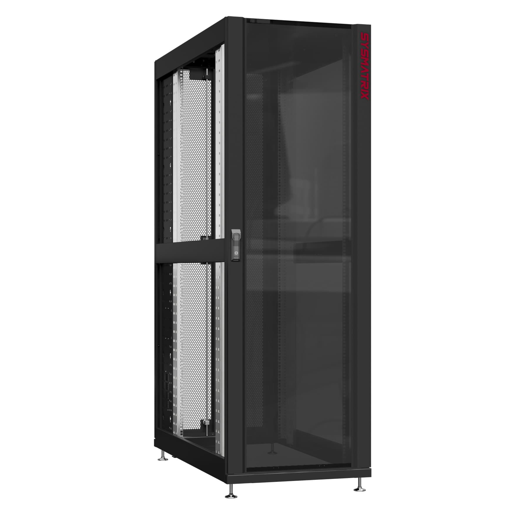 Шкаф серверный 24U 600х1200 передняя дверь: стекло IP41. задняя дверь: двустворчатая перфорированная IP20. боковые панели: без. цвет: черный RAL9005 