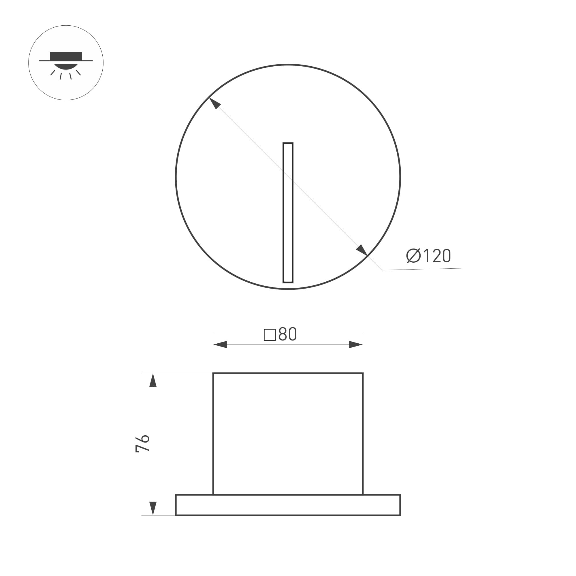 Светильник LT-TIE-R120-3W Warm3000 WH, 25x45 deg, 230V