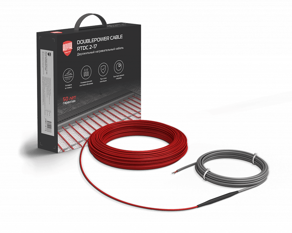 Кабель нагревательный Royal Thermo Doublepower Cable RTDC 2-17-800 (комплект)
