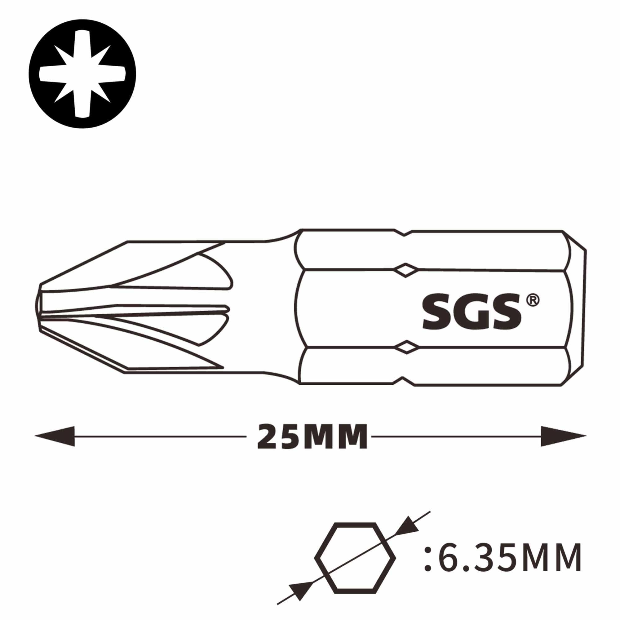 Бита PZ3х25мм S2