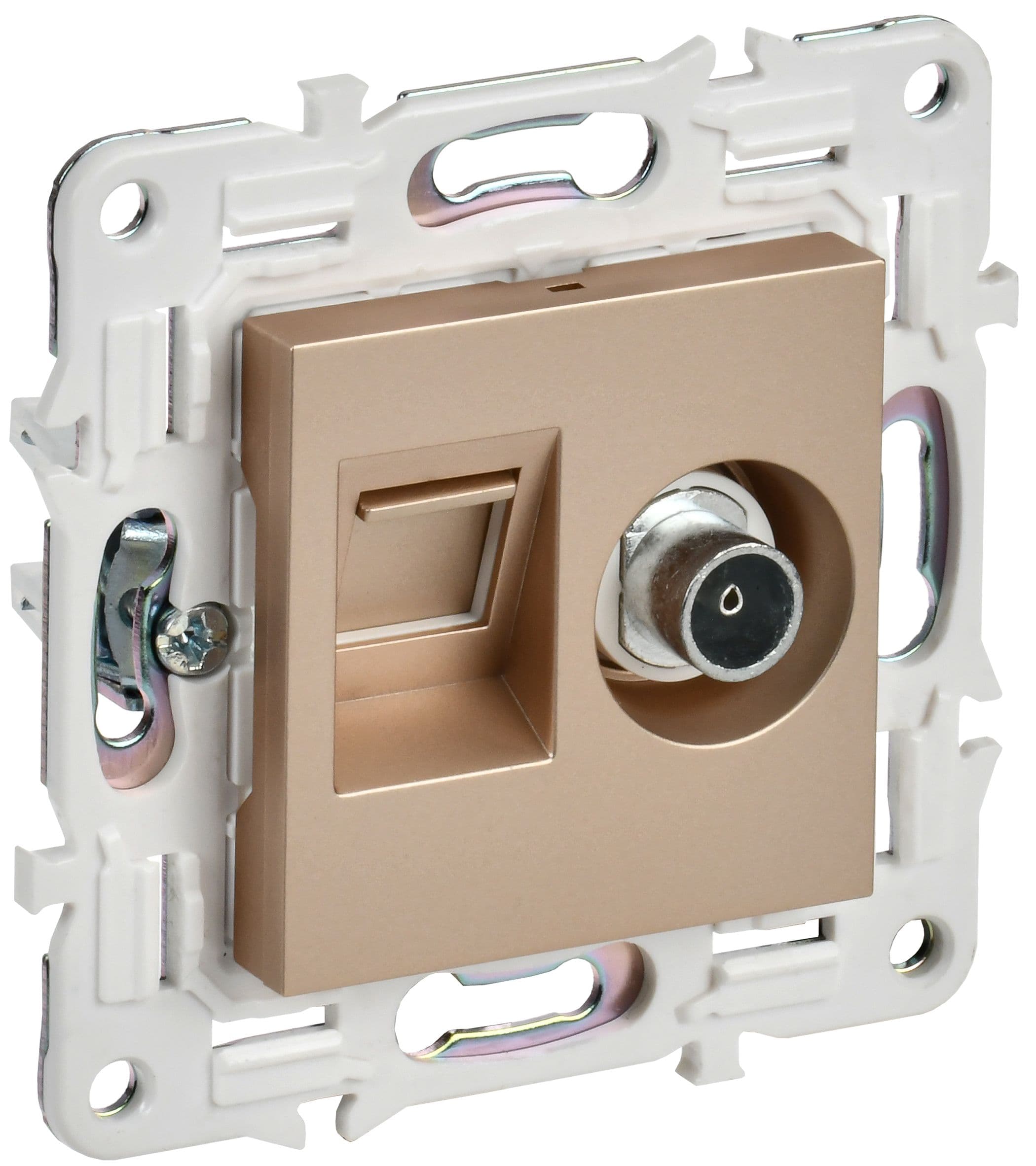 SKANDY Розетка двойная TV+RJ45 кат.6E SK-A15Sa песочный IEK