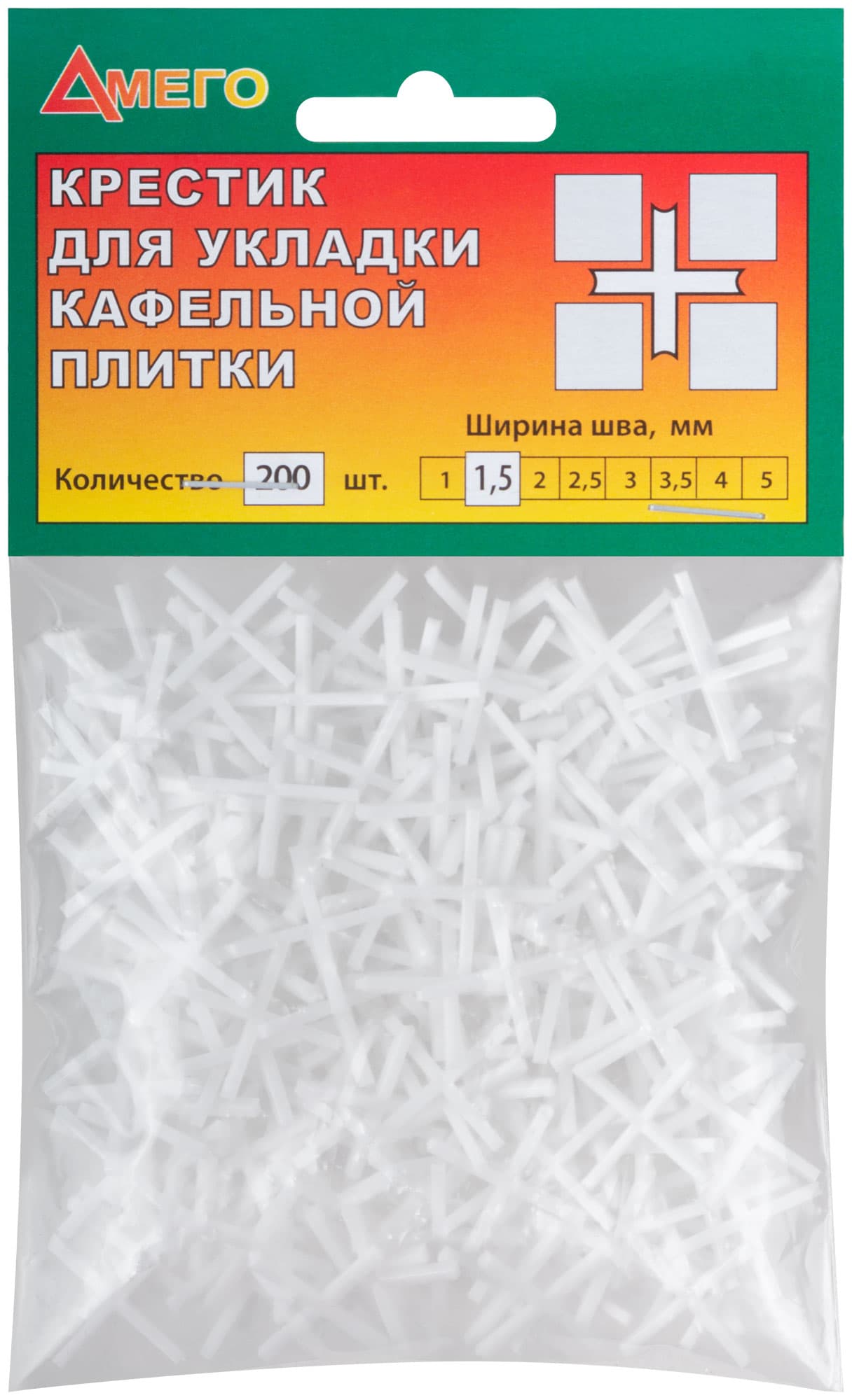 Крестики для кафеля 2 мм, 200 шт.