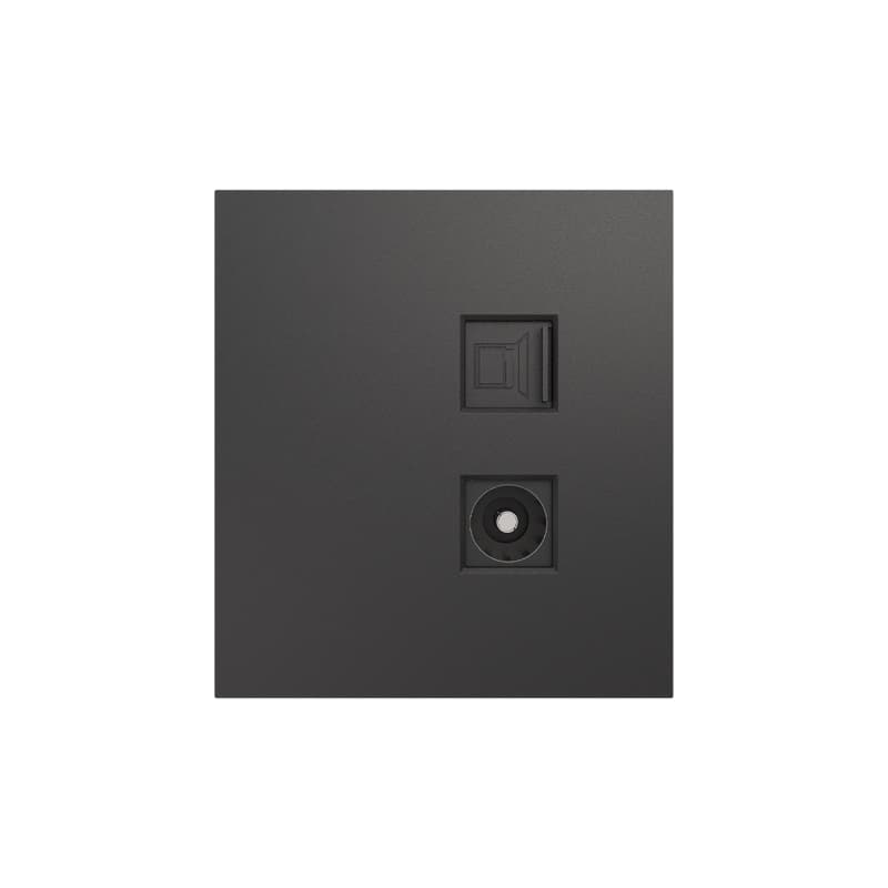 Розетка STRONG компьютерная RJ45 кат6 + TV скрытой установки механизм графит