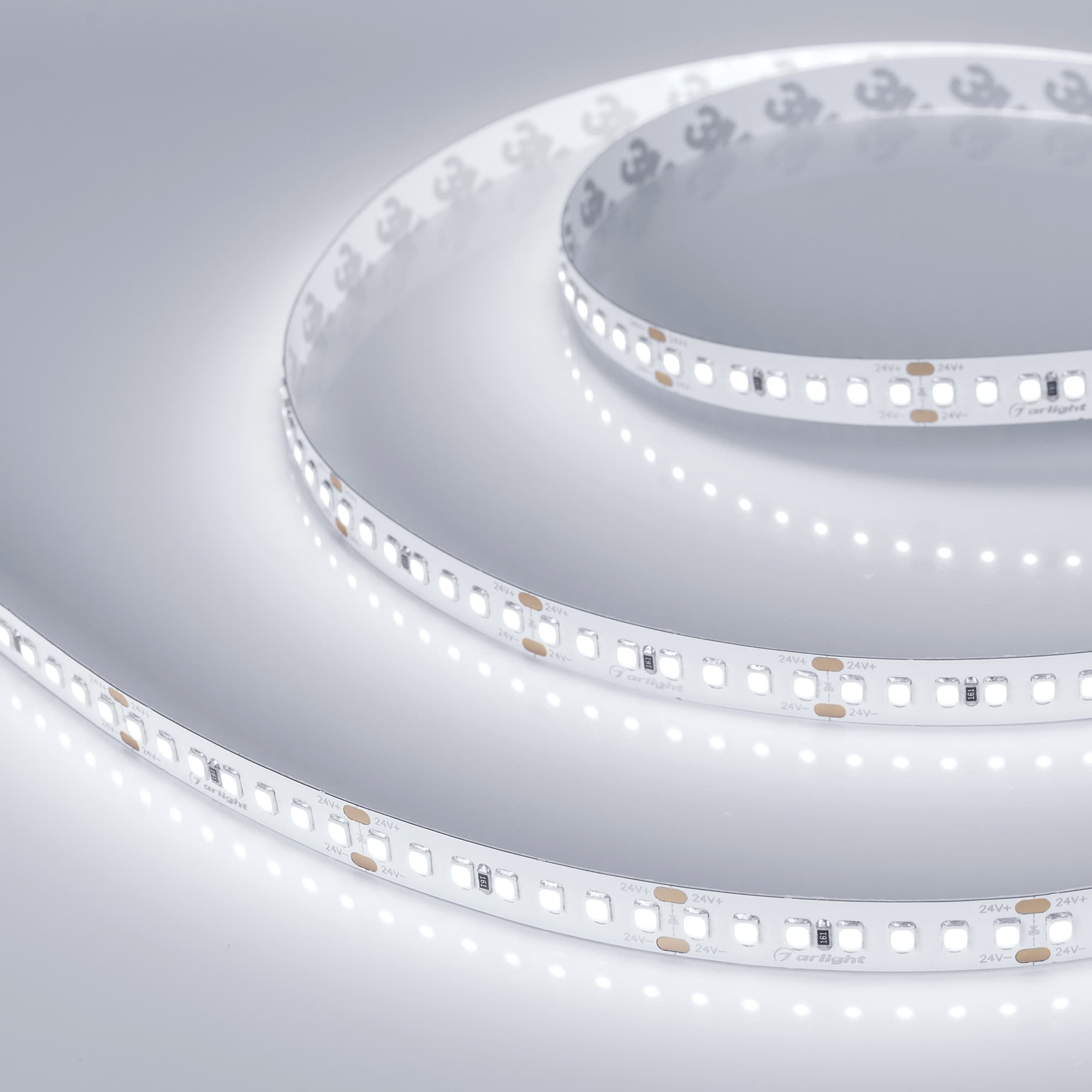 Лента светодиодная 17 Вт/м 24В IP20 6000K 168LED/м RT-A168-10mm SMD 2835 5 м